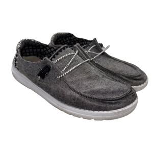 Size 8 - Men’s Hey Dude Slip On Shoes - Chambray Onyx 121414203 Wendy - Grey
